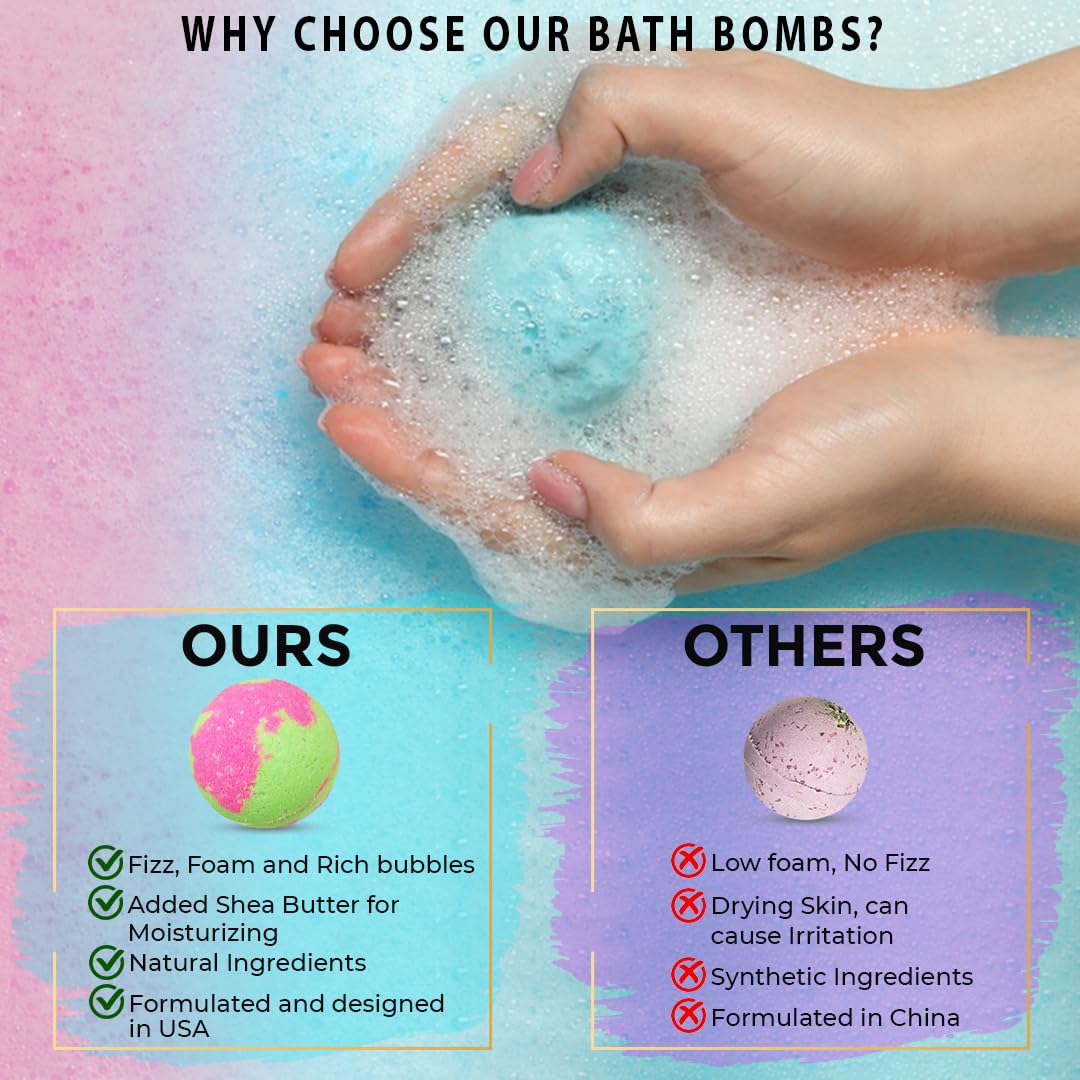 Mineral Me California vegan natural ingredients bath bombs for chemical-free pampering.