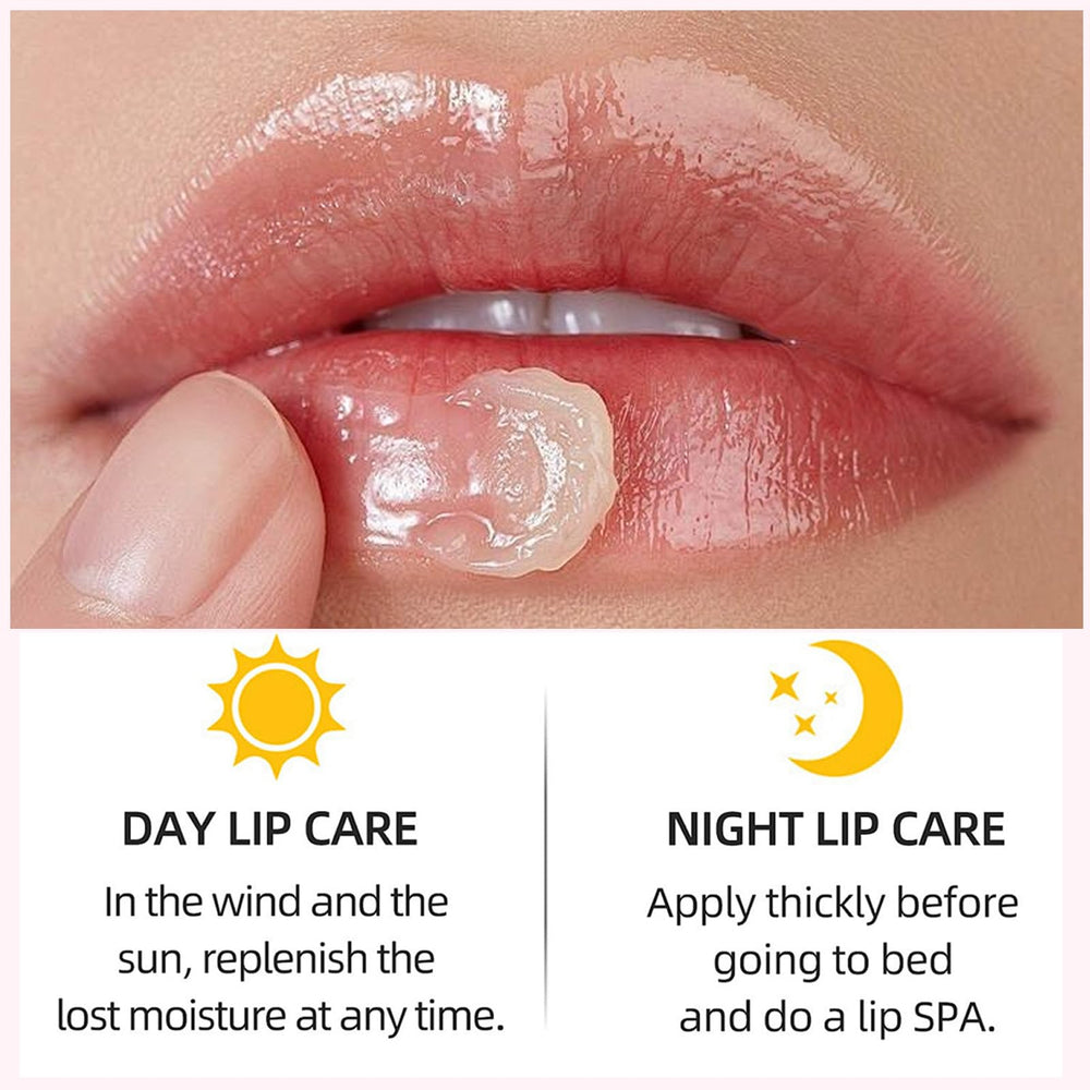 Minfei Bee Lip Balm honey pot open jar reveals natural ingredients and smooth texture.