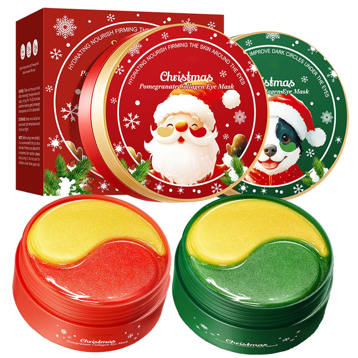 Minfei eye patches packaging for Christmas gifts showcases festive presentation and gifting appeal.