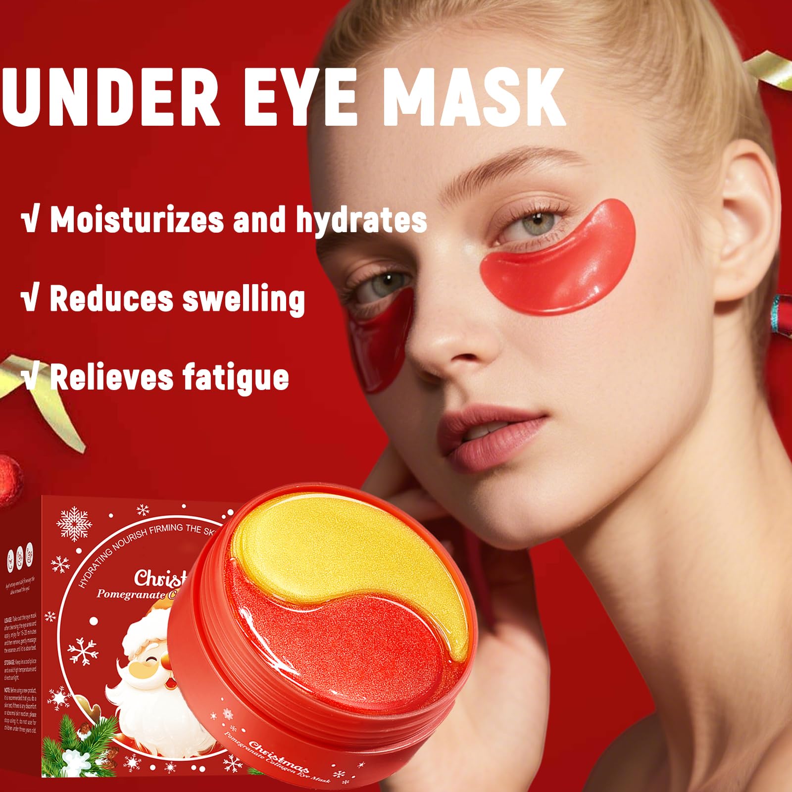 Minfei eye patches under-eye application scene suggests easy, calming routine.
