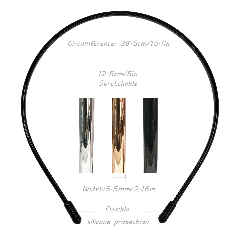 minihope headband worn with loose waves keeps hair neatly away.