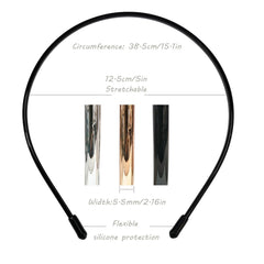 minihope headband worn with loose waves keeps hair neatly away.