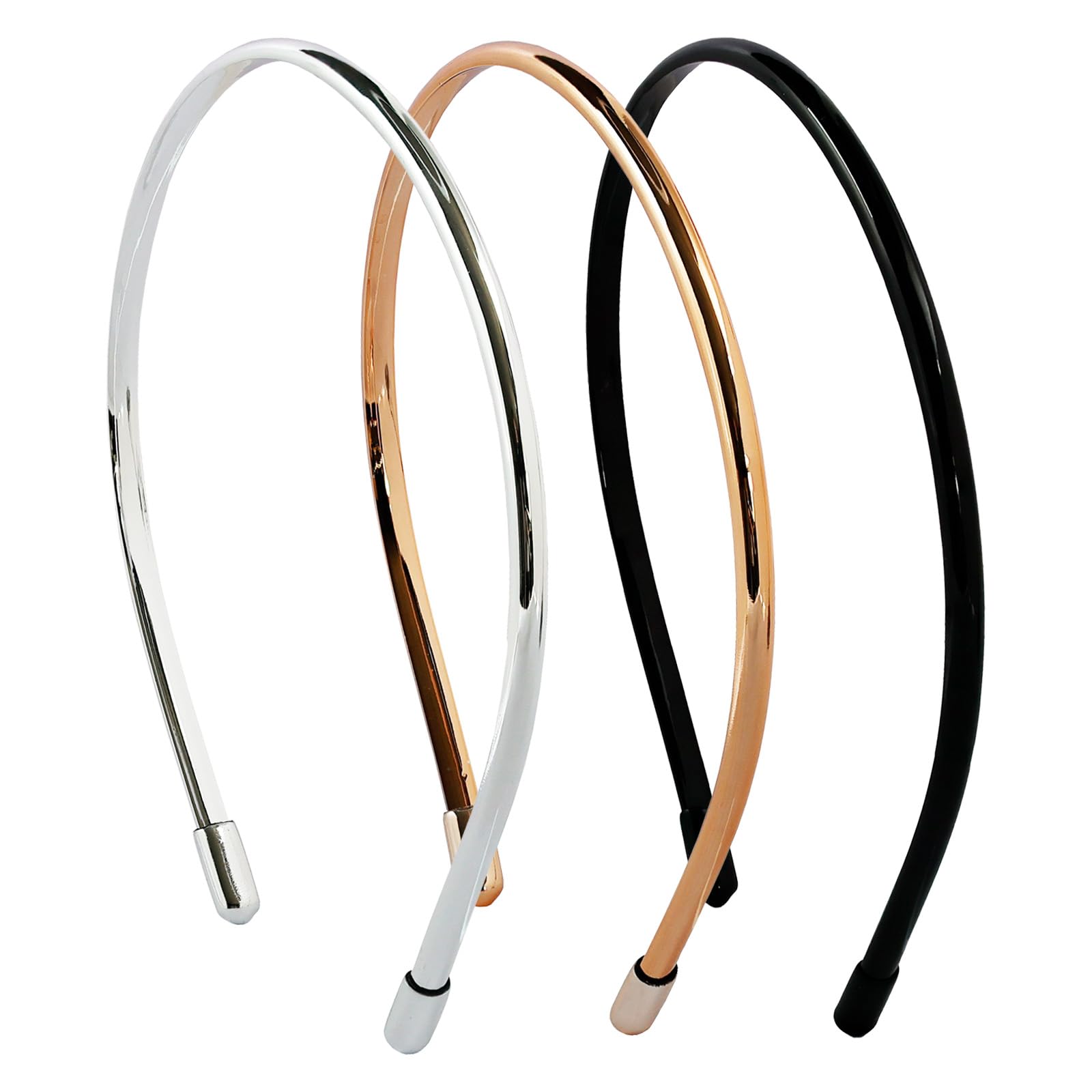 minihope metallic skinny headband in black for everyday wear.