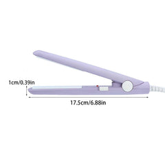 Mini Hair Straightener Purple 3D float-board for even heat contact.