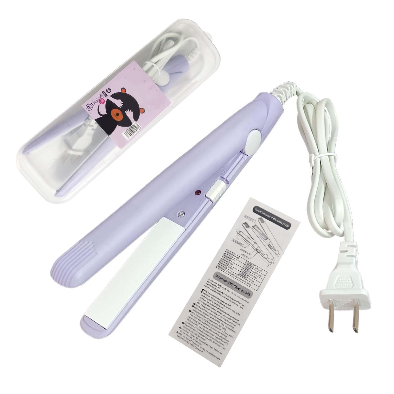 Mini Hair Straightener Purple compact design ideal for travel styling.