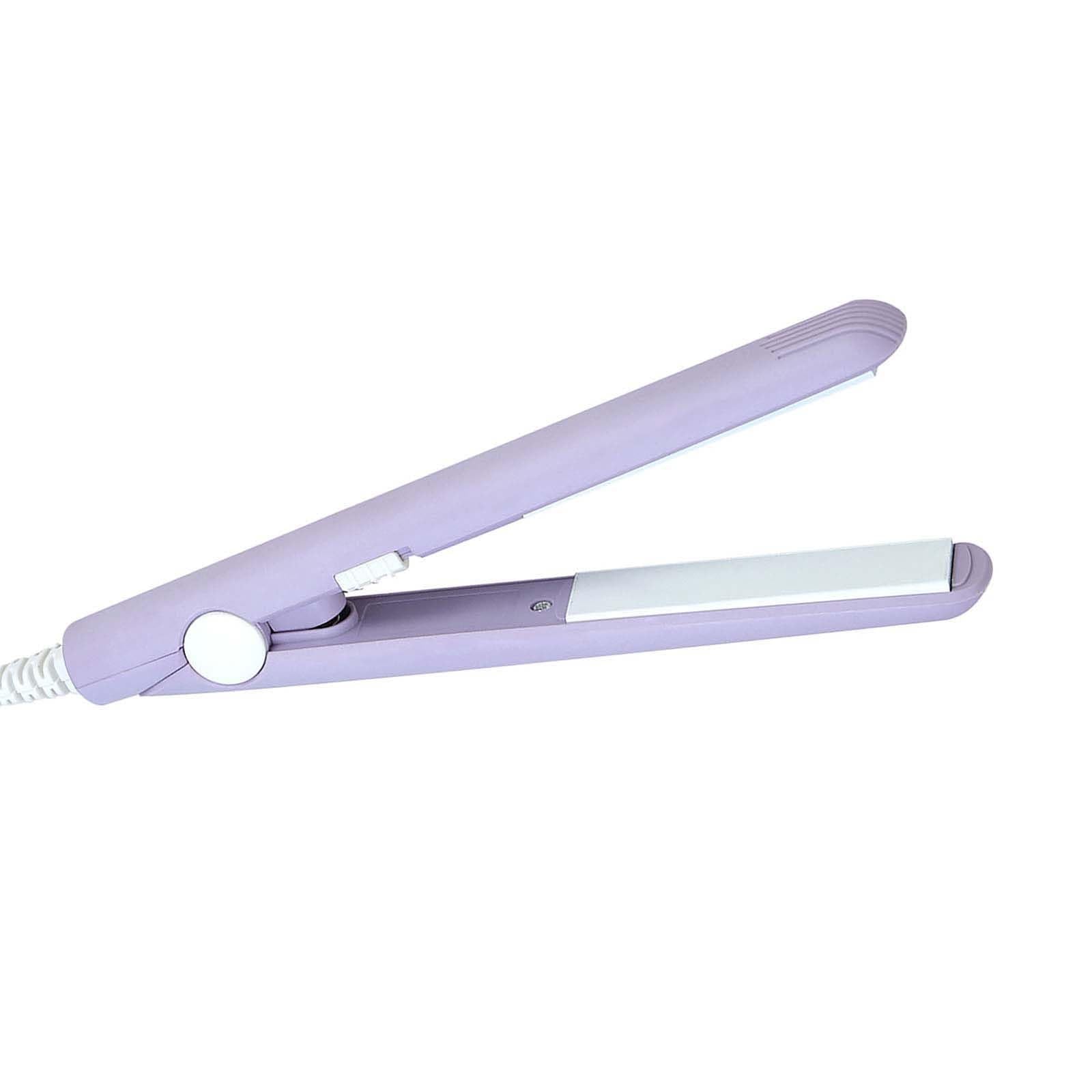 Mini Hair Straightener Purple red LED indicator shows power and status.