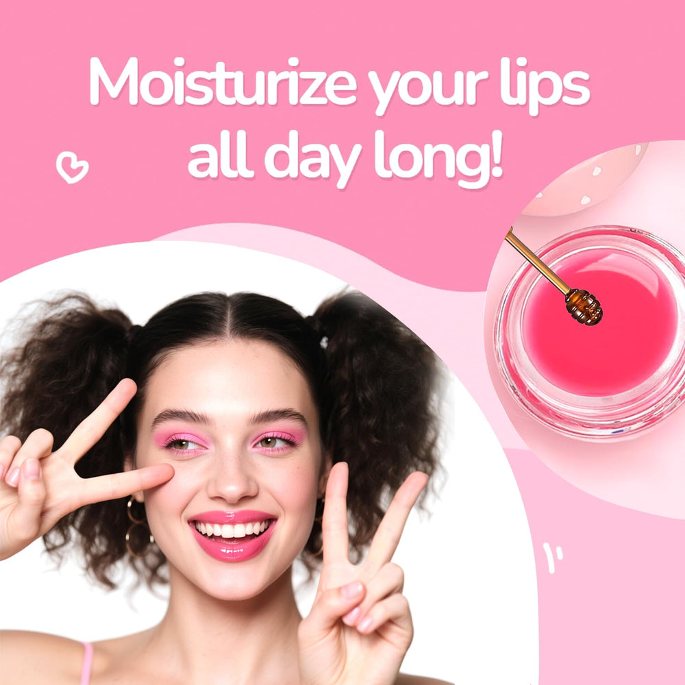 Miniling lip masks on skin for hydration and gentle conditioning