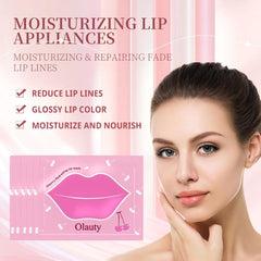 Miniling collagen crystal lip mask application for hydrated, smoother lips.