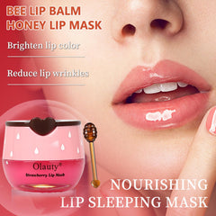 Miniling honey-pot lip mask in jar highlighting rich night moisture