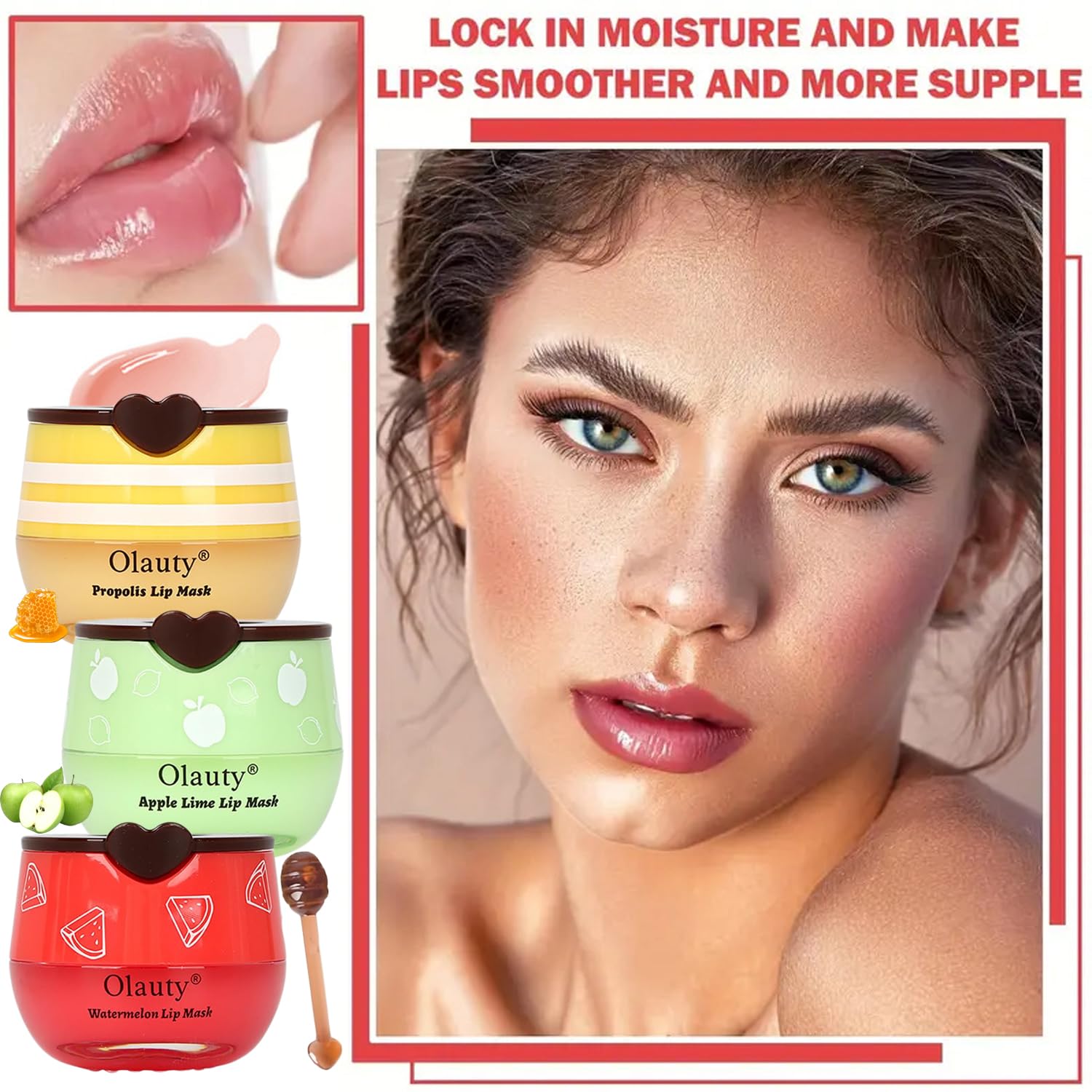 Miniling propolis strawberry watermelon apple lime ingredients nourish lips.