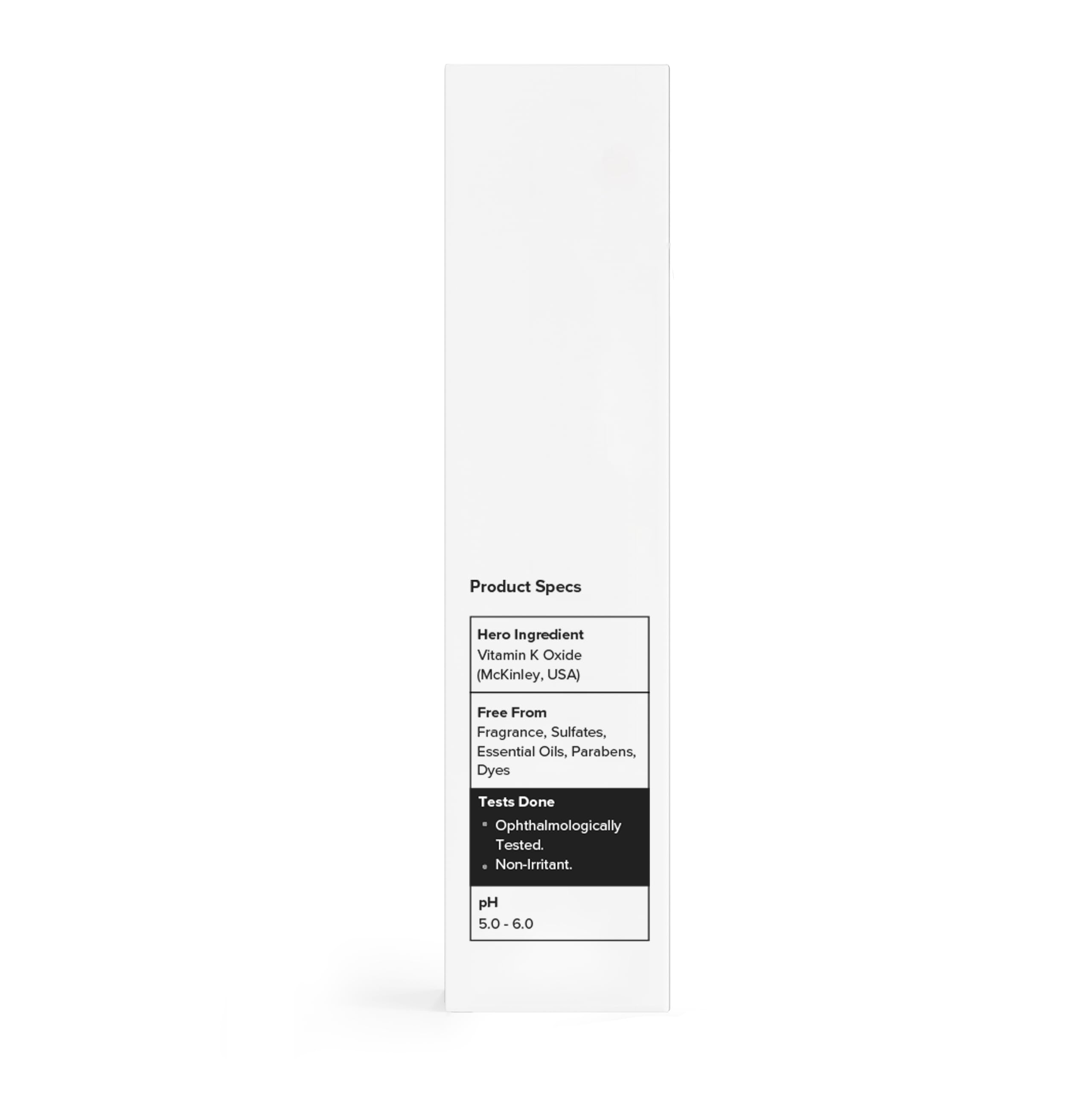 Minimalist ingredient card noting high-purity Vitamin K from McKinley USA for trusted sourcing