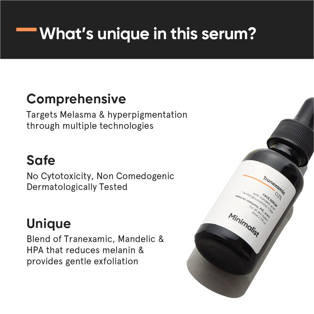 Dropper-ready bottle for nighttime application to support even skin tone.