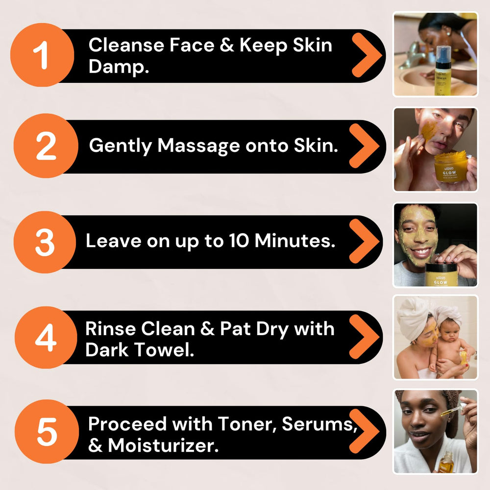 Minimo Glow Turmeric Face Scrub routine in use for efficient skincare