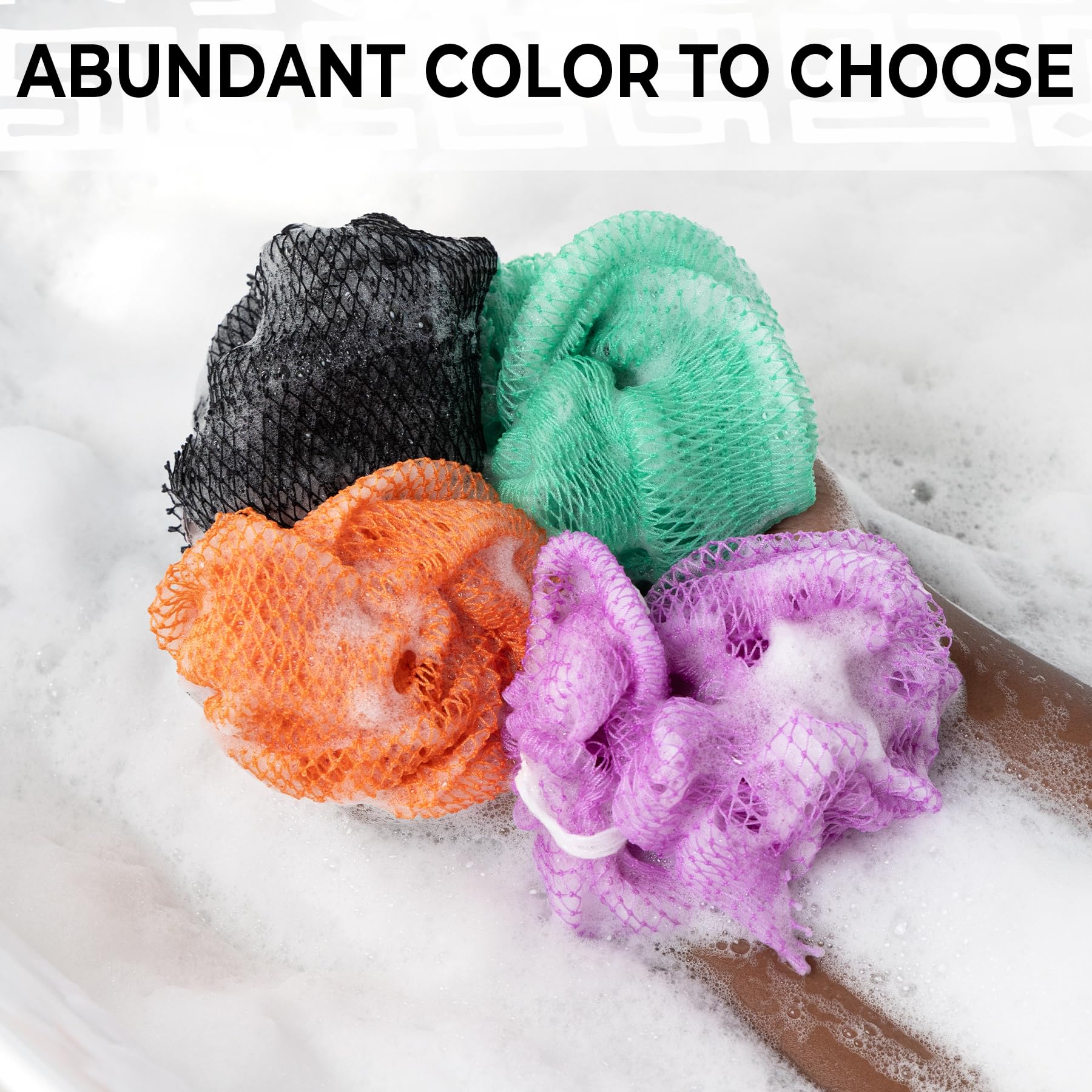 MINISENTIALS African Net Sponge nylon elasticity supports rich lather and soothing wash.