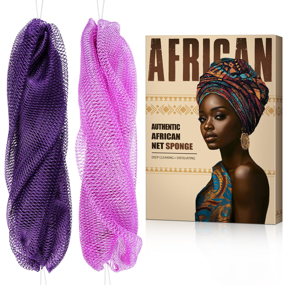 MINISENTIALS African Net Sponge back scrubber for thorough exfoliation and back reach