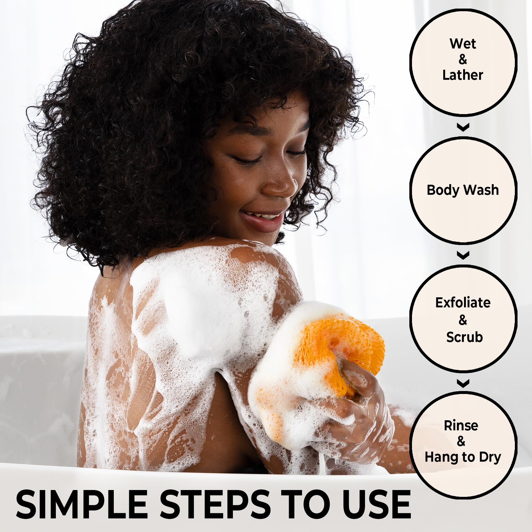 MINISENTIALS African Net Sponge nylon material for gentle cleansing