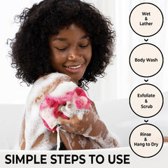 MINISENTIALS African Net Sponge nylon material provides skin-friendly exfoliation.