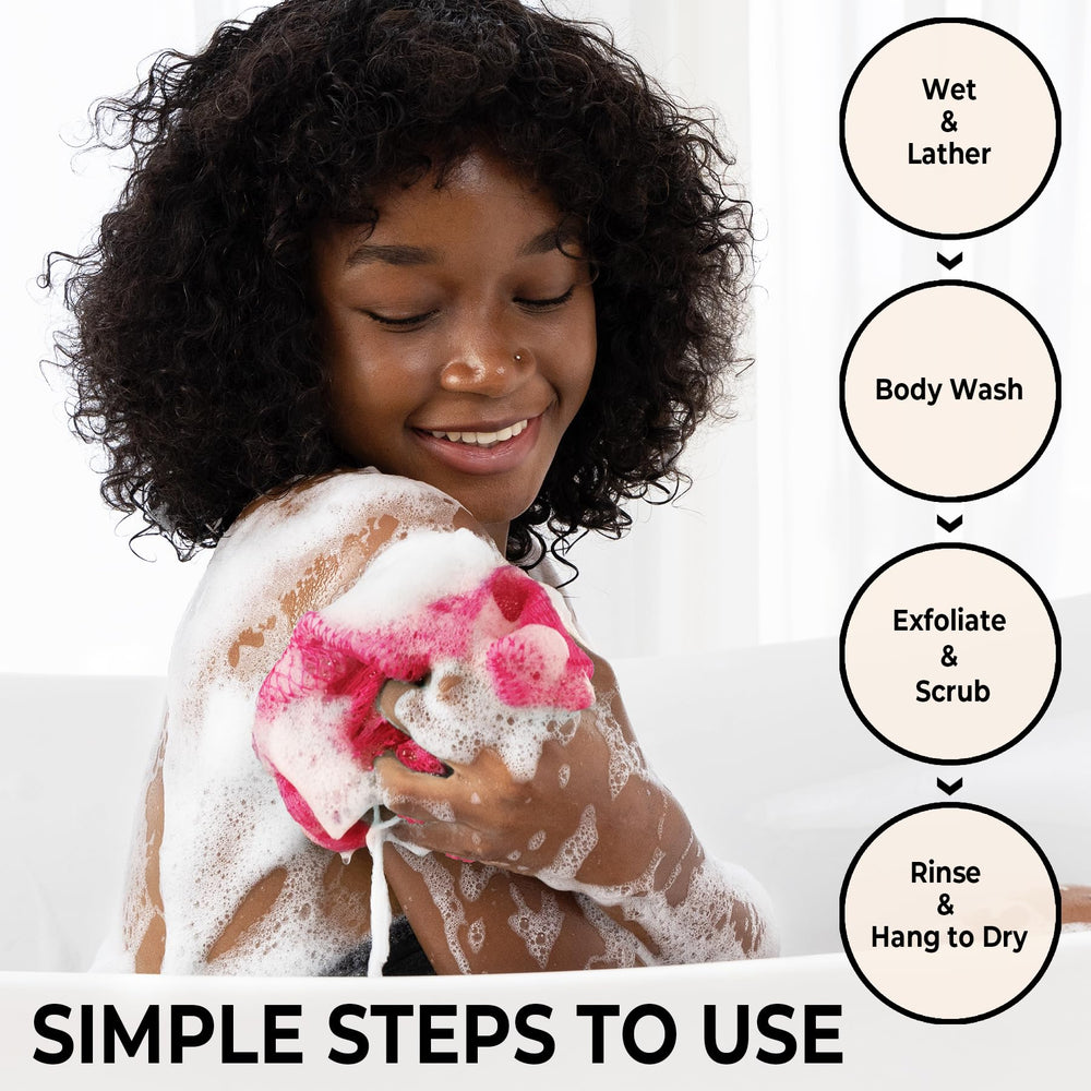 MINISENTIALS African Net Sponge uses skin-friendly nylon for hygienic, quick-drying bath routines