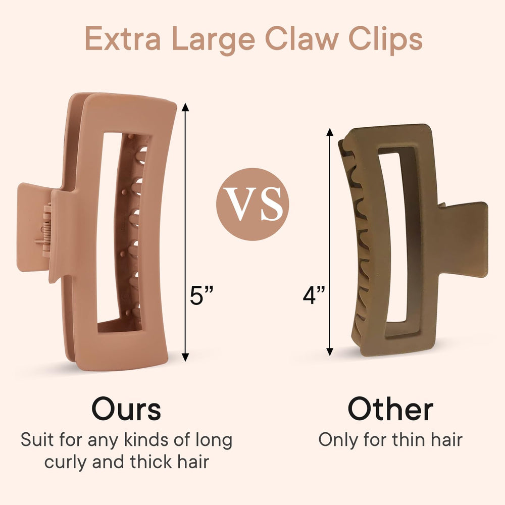 MINMUNJIU extra large clip side view with matte non-slip finish on hair