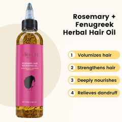 Minnah Beauty Batana oil ingredients highlight rosemary for scalp nourishment.