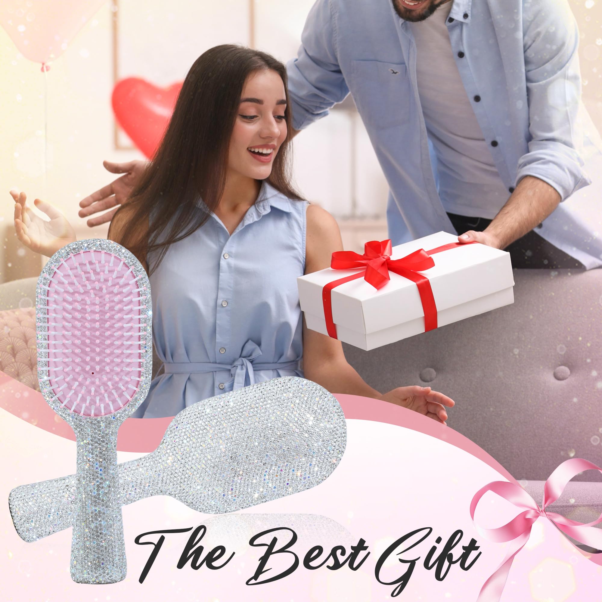 MInovel glamorous daily-use brush gliding through styled hair.