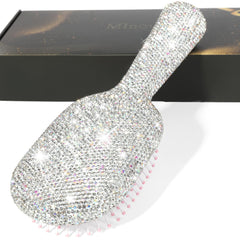 MInovel luxury rhinestone hair brush paddle with anti-static detangling shine.