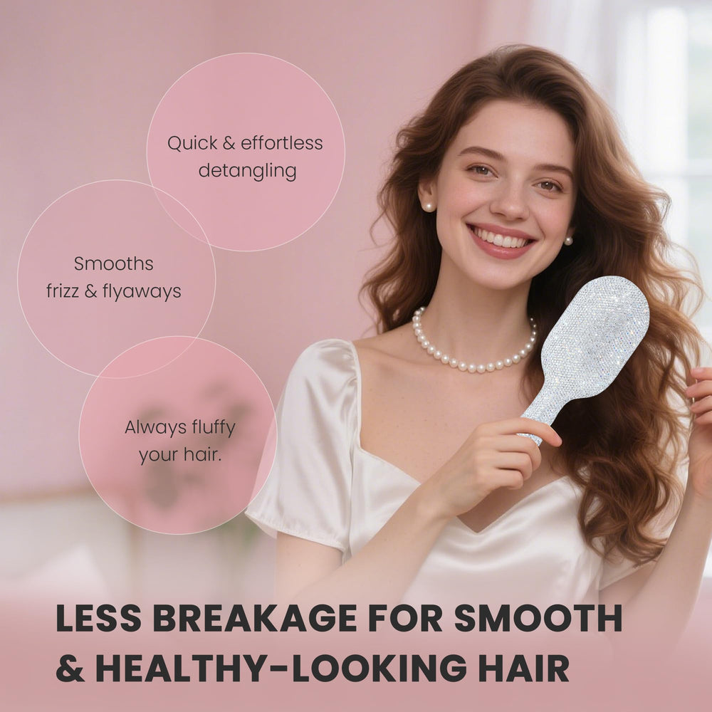 MInovel cushioned paddle base for gentle detangling on all hair types.