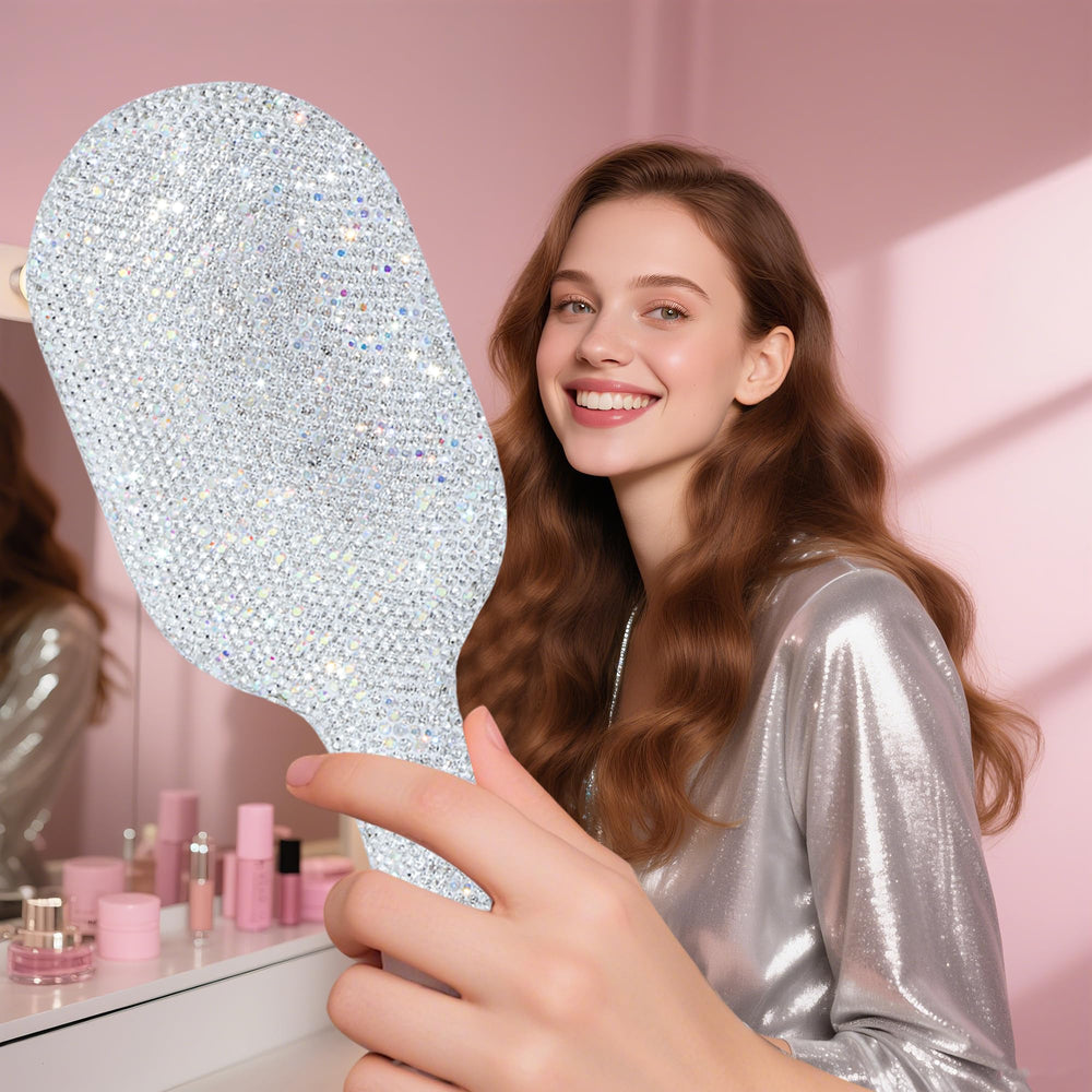 MInovel wet-dry hair brush in use for quick styling after shower.