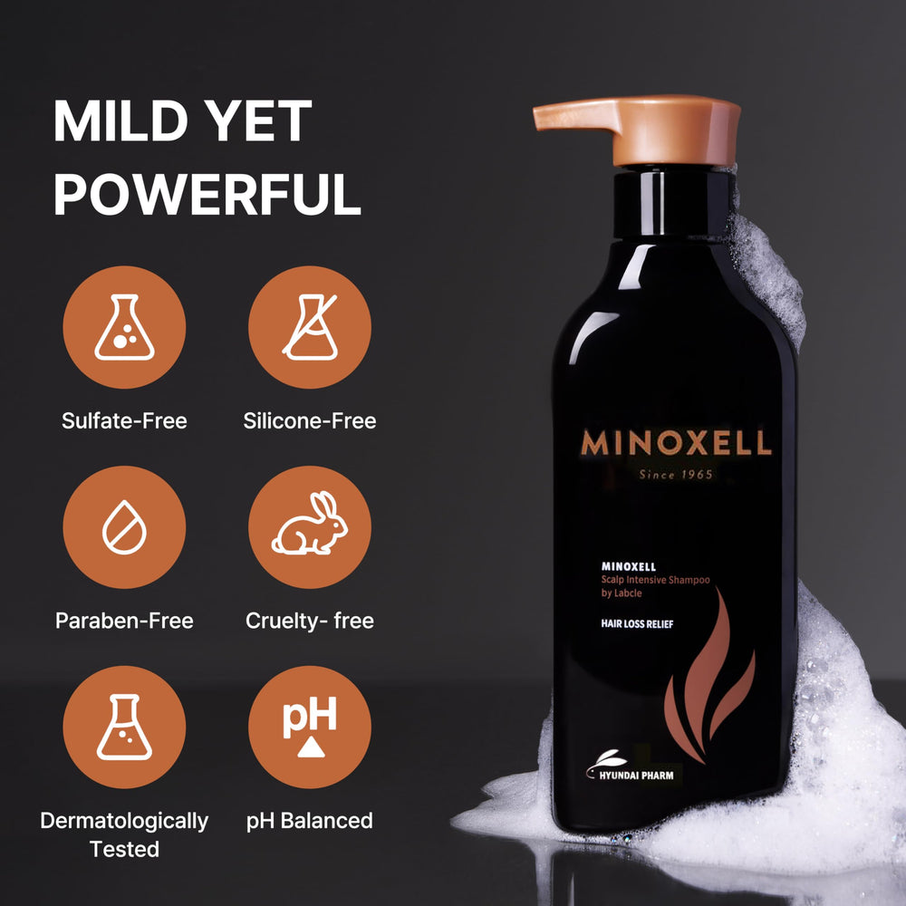 MINOXELL Scalp Intensive Shampoo paired with Serum suggests complete care for density