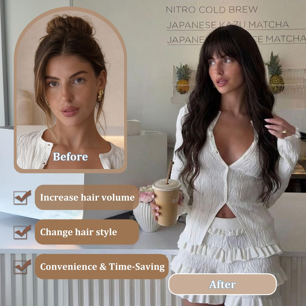 MINSEEYOO bangs and waves create face-framing style for versatile wear
