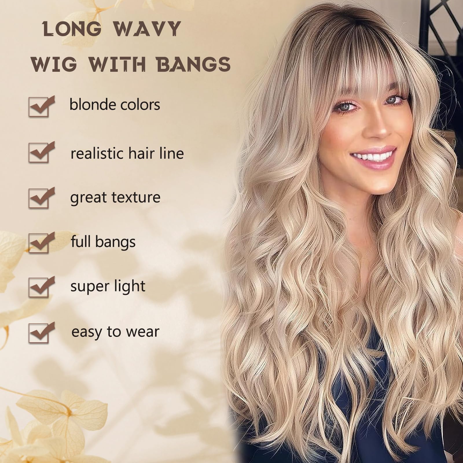 MINSEEYOO blonde wig side view showcasing face-framing bangs and movement.
