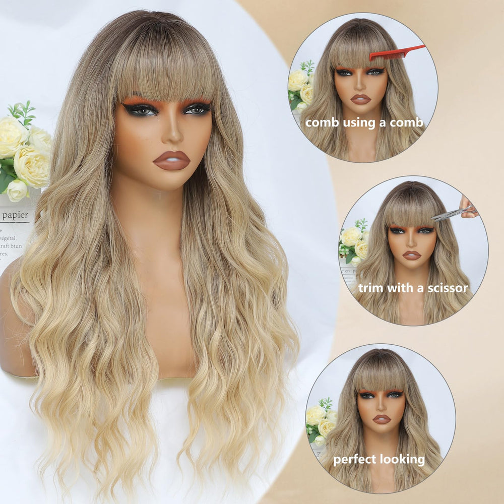 MINSEEYOO long-wavy wig for versatile daily and event looks.