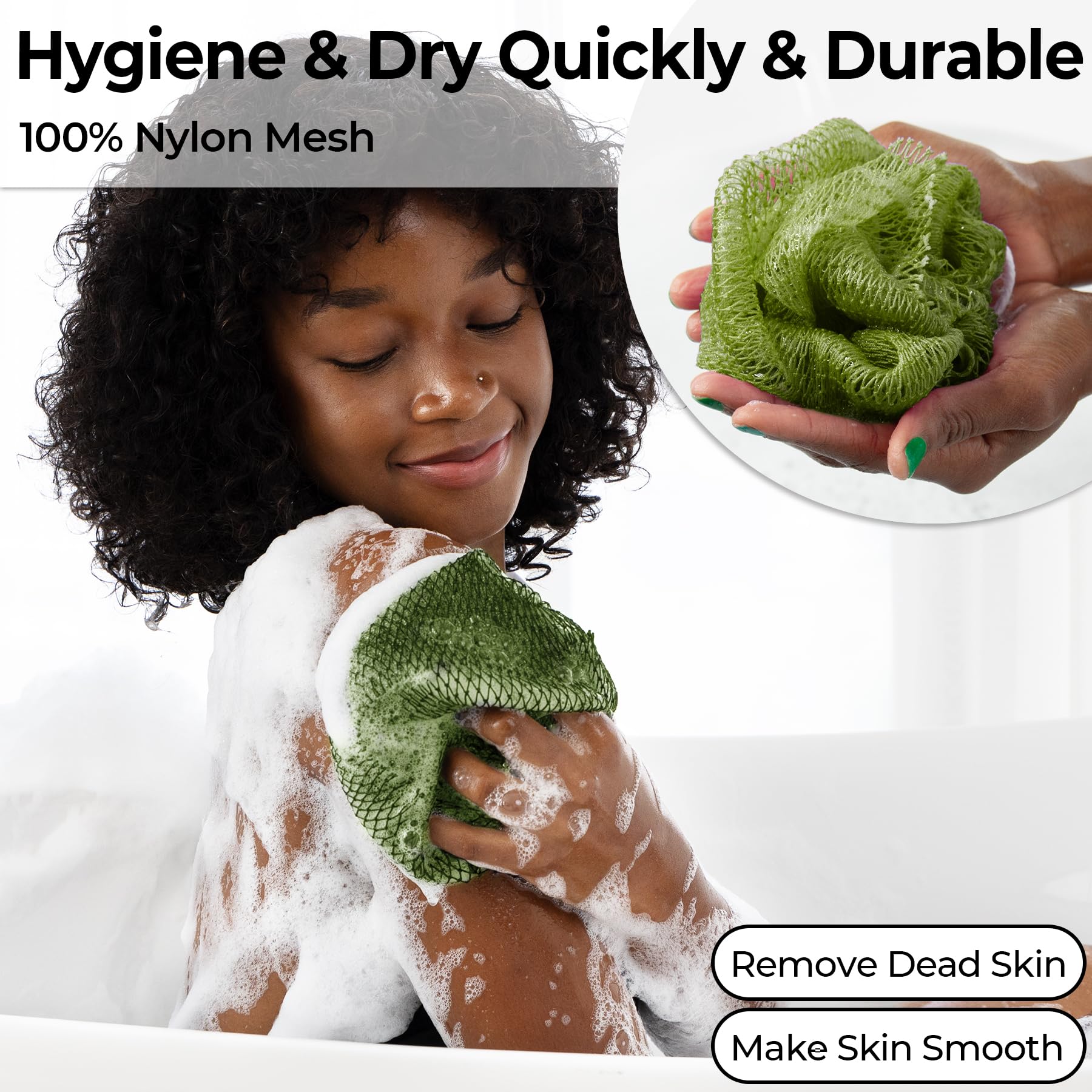 MINISENTIALS African Net Sponge quick-drying hygienic design promotes freshness after showers