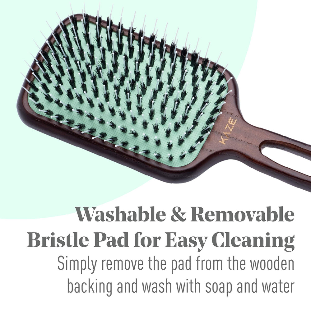 Mint anti-breakage detangler used daily for smoother, frizz-control routine.