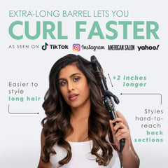 Mint Professional curling iron with two heaters for faster styling.