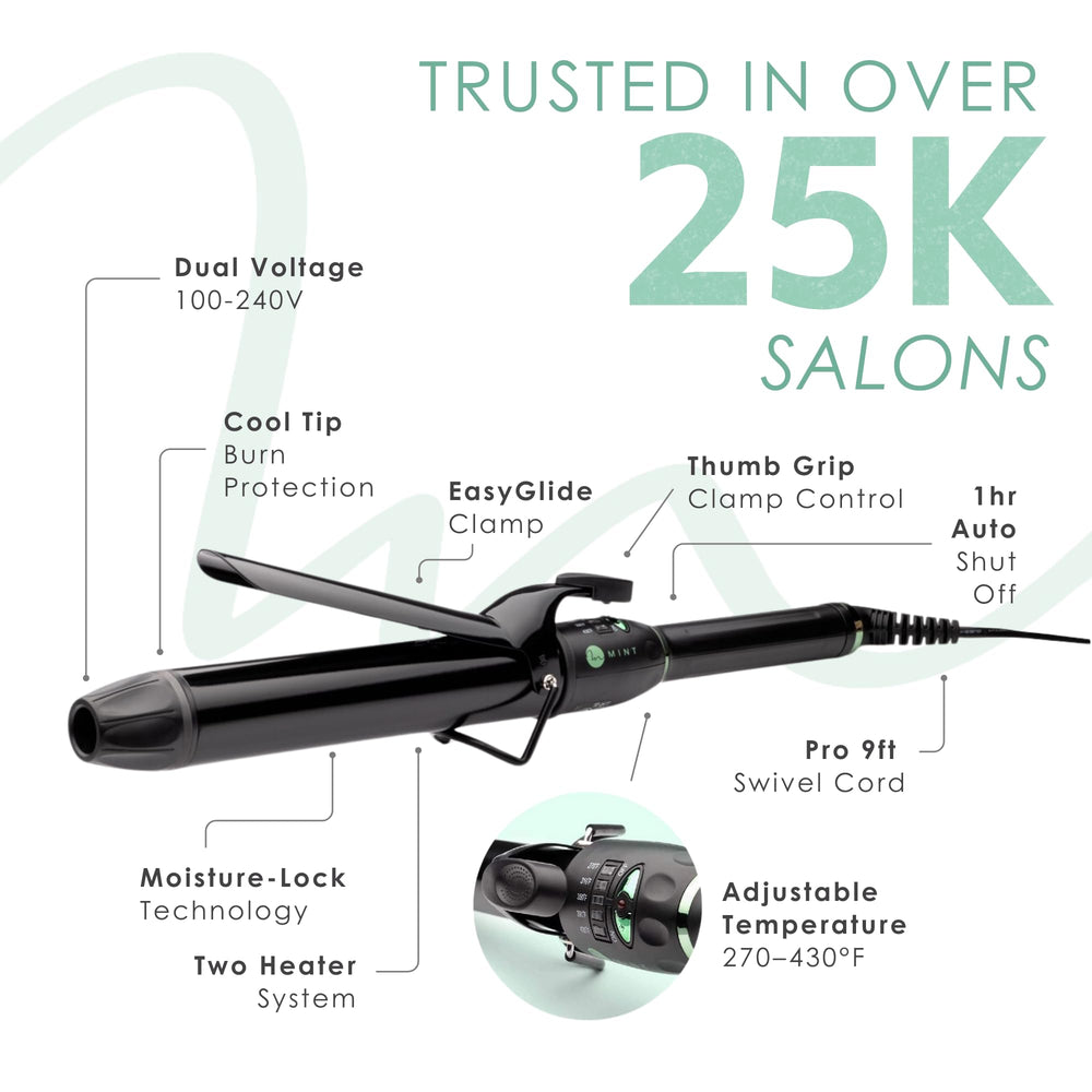 Mint Professional two-heater system delivering fast, even curling results