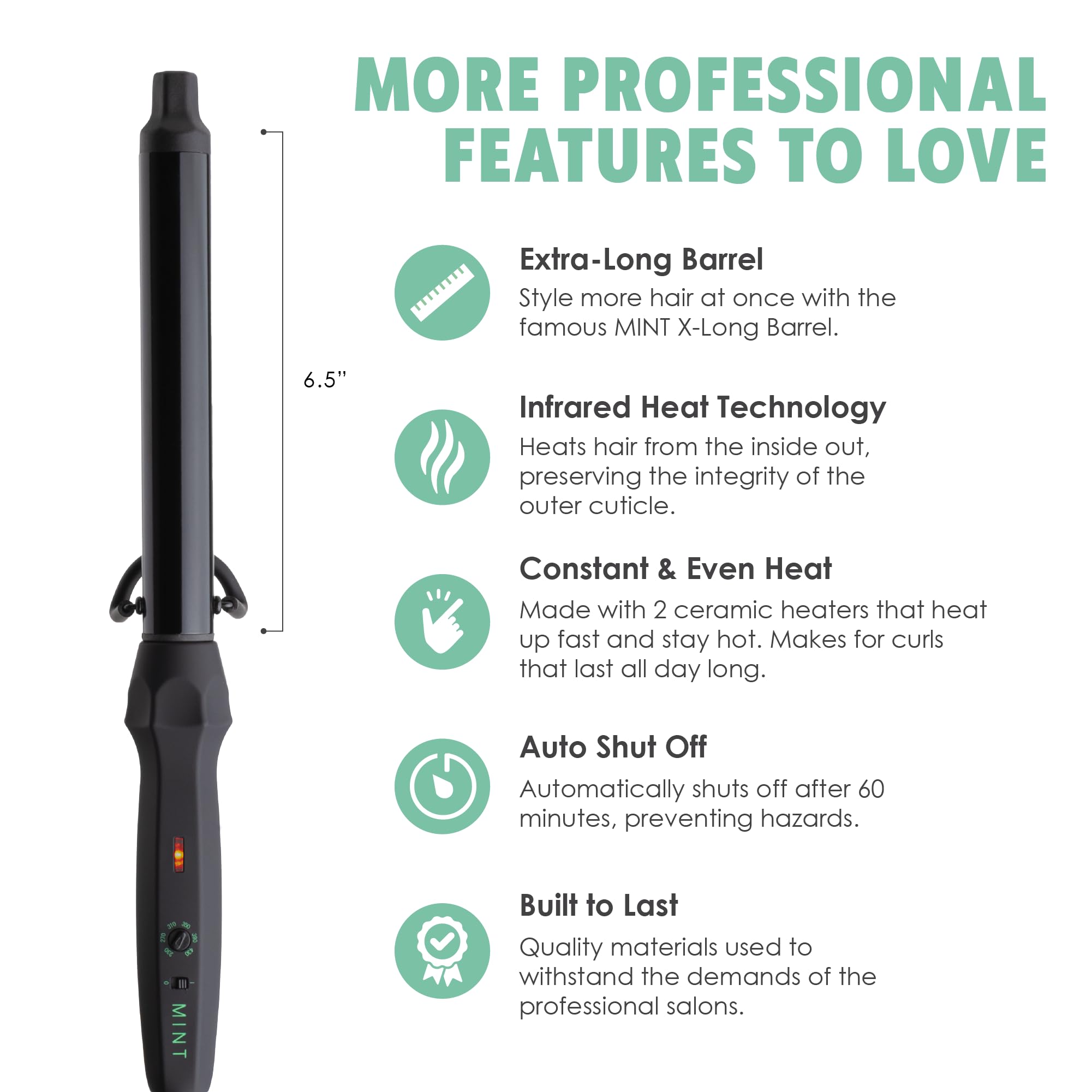 Mint wand dual voltage 120-240V enables worldwide travel styling