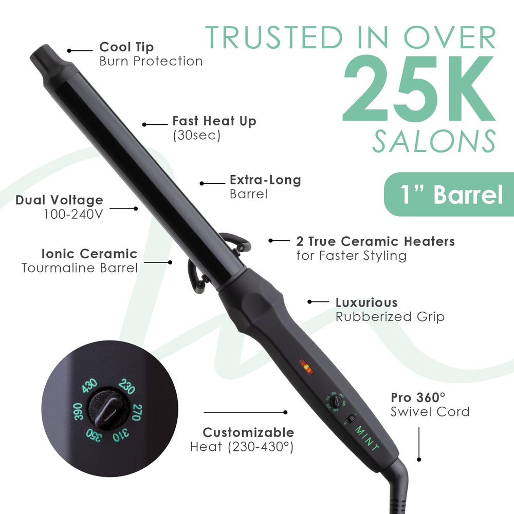 Mint wand four heaters maintain consistent heat for lasting curls