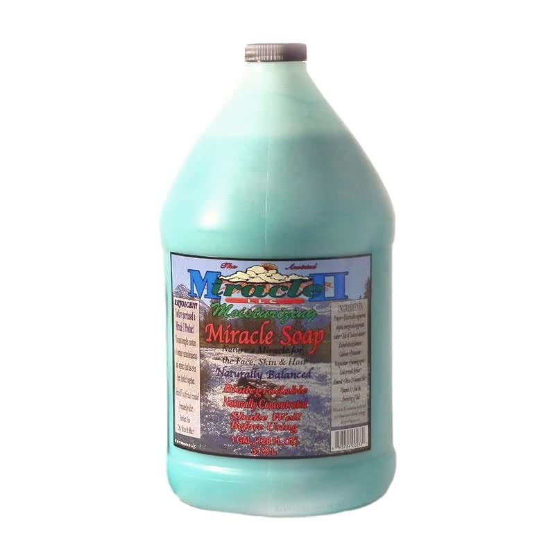 Miracle II Moisturizing Soap creamy-lather demonstrates gentle cleansing for skin and hair.