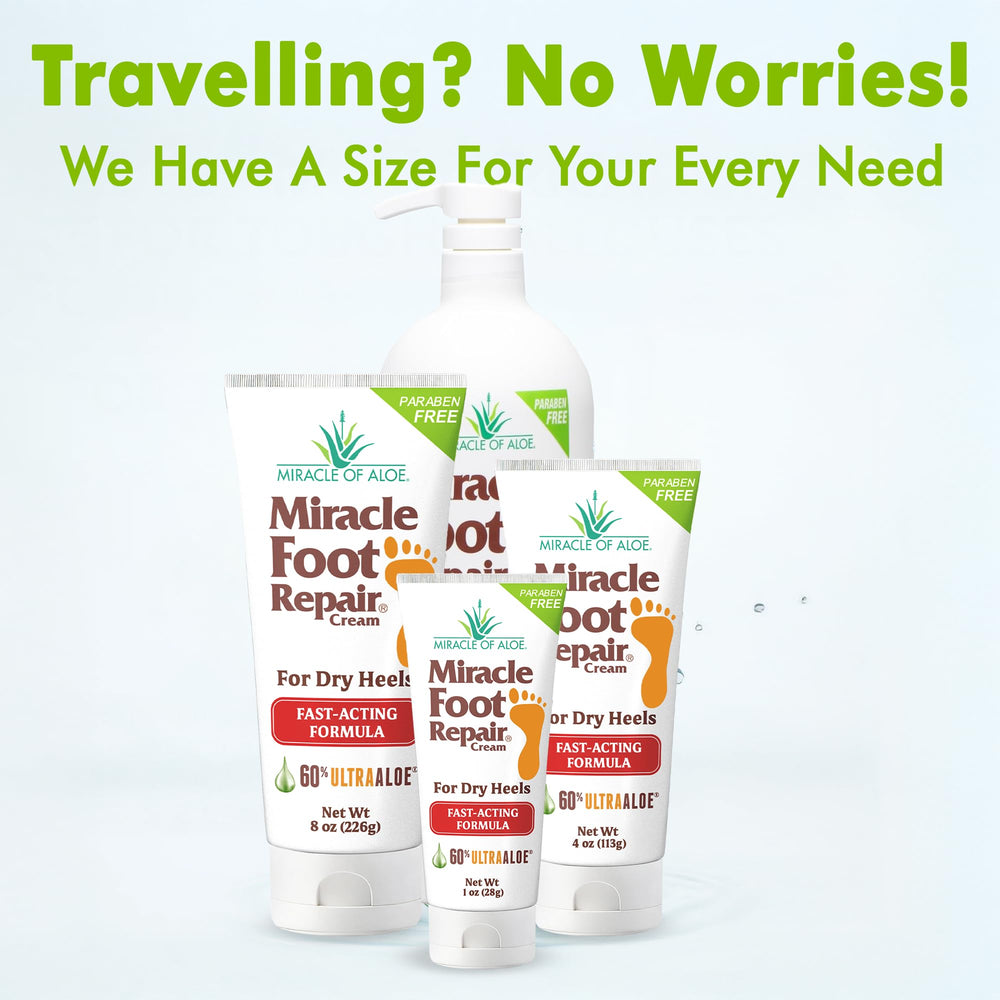 Miracle of Aloe foot care routine scene with smooth skin.