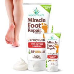 Miracle of Aloe foot cream bottle 8oz for daily foot nourishment.