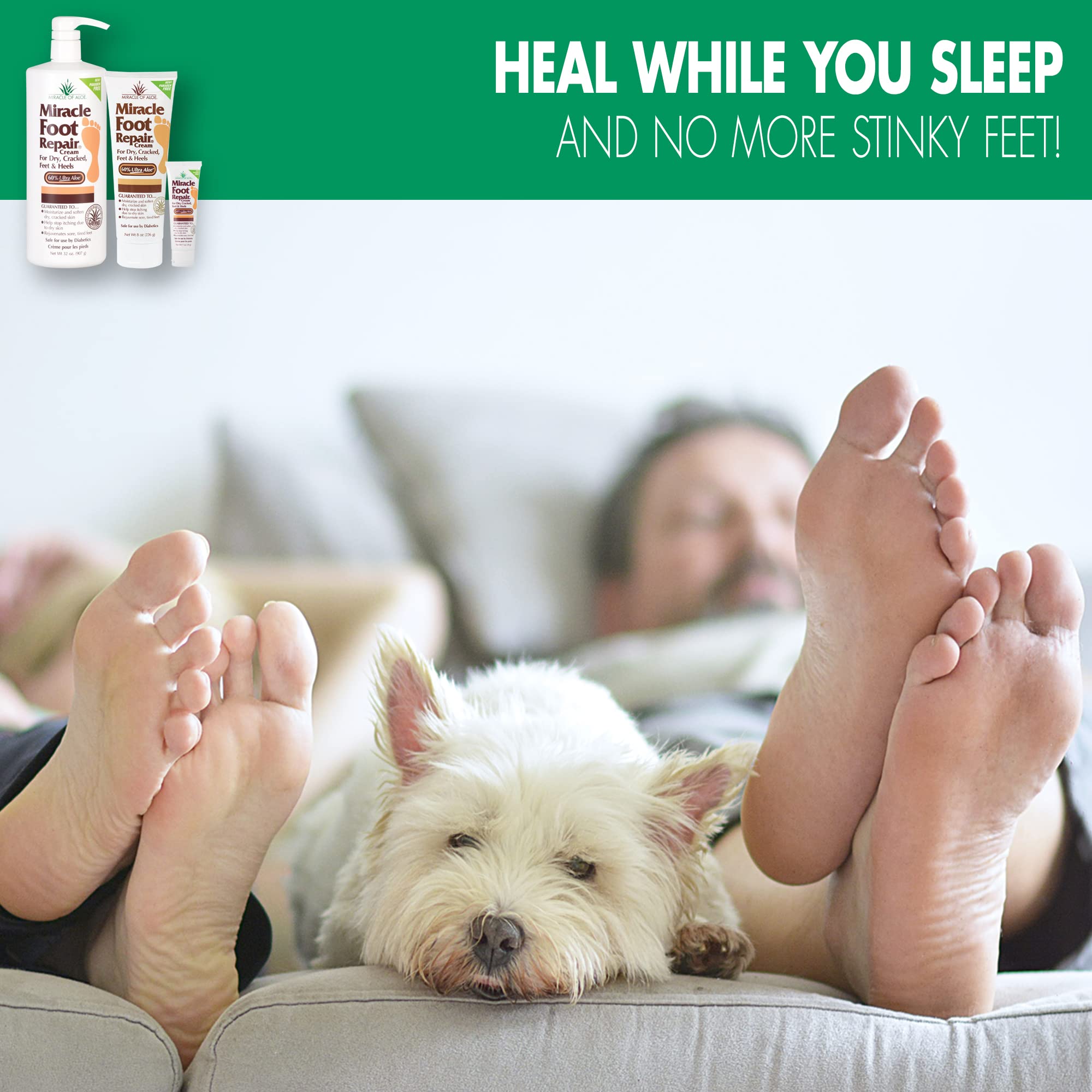 Miracle of Aloe hand repair cream demonstrates fast absorption on dry, cracked hands