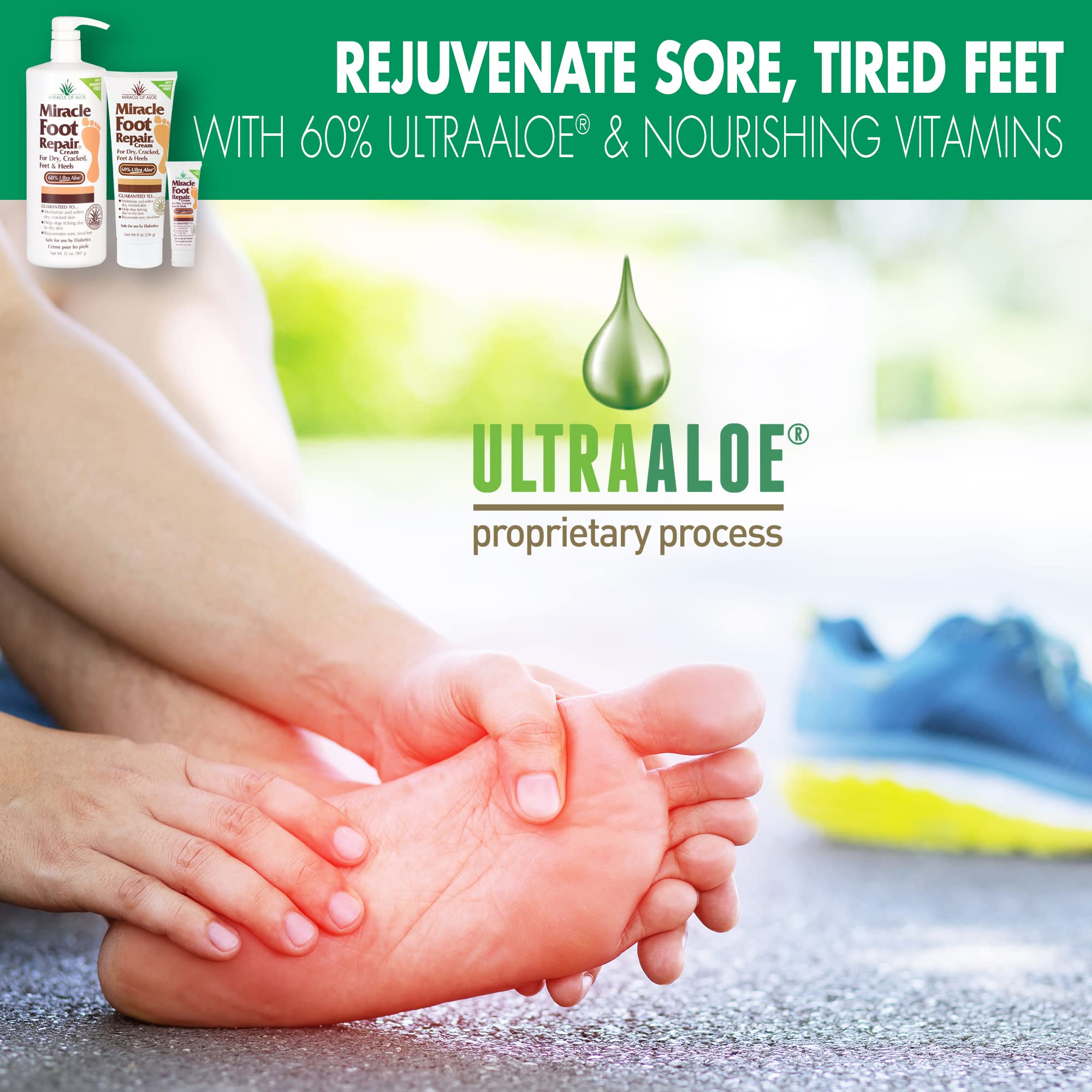 Miracle of Aloe hand repair cream jar showcases 60% UltraAloe for dry hands