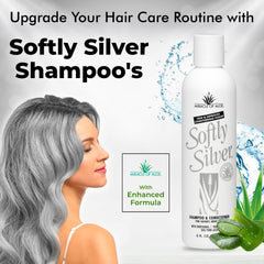 Miracle of Aloe gray-hair shine close-up emphasizes natural shimmer and brassiness reduction.