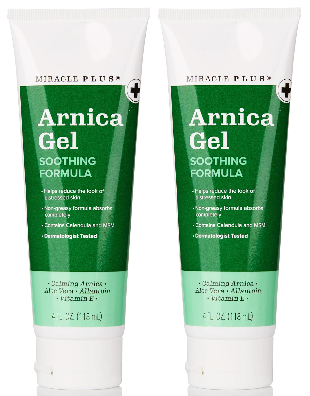 Miracle Plus Arnica Gel bottle for bruise care and post-surgery support.