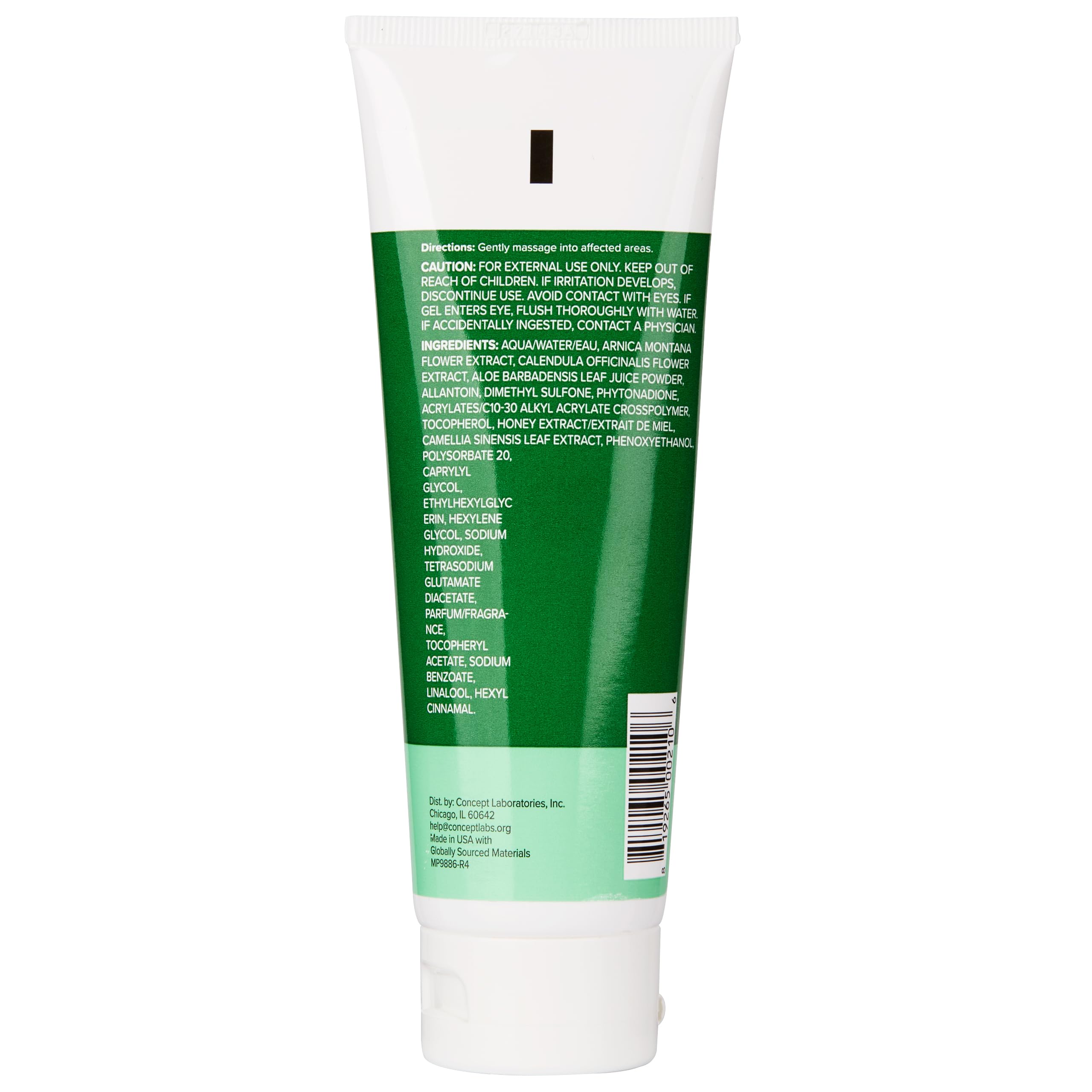 Miracle Plus Arnica Gel demonstrating fast skin absorption.