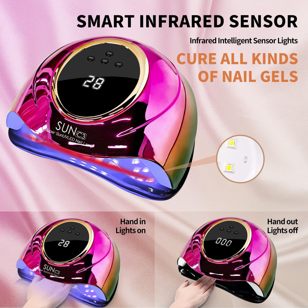 Mirage LAYON lamp with four timer settings for versatile polishes.