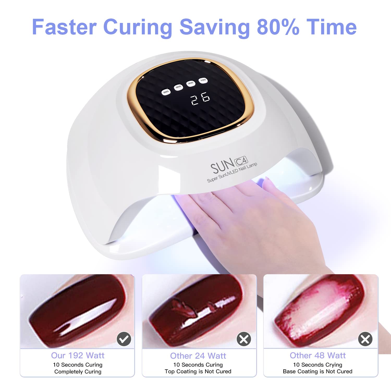Mirage Layon UV Nail Lamp demonstrates quick curing of gel polish demos