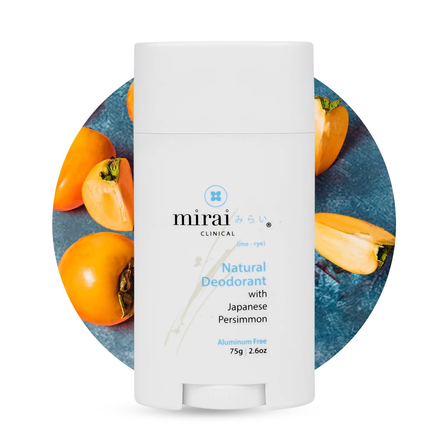 Mirai Clinical unscented deodorant bottle promotes all-day odor control.