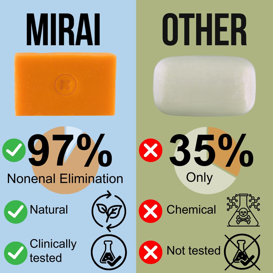Mirai Persimmon Soap Bar anti-odor-action emphasizes daily clean and odor control